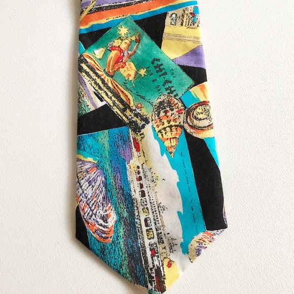 Hilo Hattie Necktie Seashells Hula Dancer Beach - Picture 2 of 6